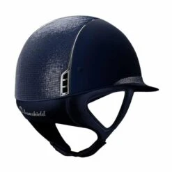 Helmet Samshield Miss Shield Shadowmatt Shimmer Chrome Silver -Equestrian Equipment Store 2519 Samshield MissShieldShadowmattShimmer BlueBack