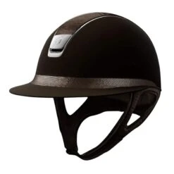 Helmet Samshield Miss Shield Shadowmatt Shimmer Chrome Silver -Equestrian Equipment Store 2519 Samshield MissShieldShadowmattShimmer BrownFront