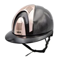 Helmet KEP Italia Polo E-Light Carbon Shine -Equestrian Equipment Store CARB009.S.BLK Helmet KEP Italia E Light Carbon Shine Black Rose Gold