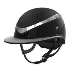 Special Offer - Charles Owen Halo Luxe CX Gloss With Crystal Fabric - Black - 57