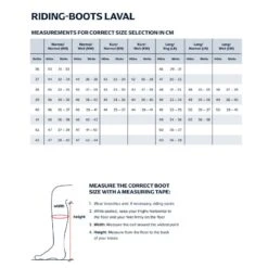 Busse Laval Riding Boots With Sheepskin Black -Equestrian Equipment Store Paardrijlaarzen Busse Laval maattabel 1 5