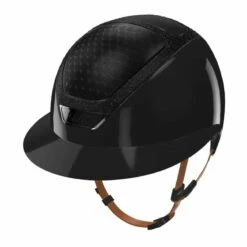 Helmet Kask Starlady Pure Shine Crystals Frame Brown Strap -Equestrian Equipment Store Rijhelm Kask Starlady Shine met swarovski frame 14370 BlackShine 1