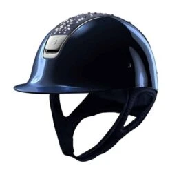 Helmet Samshield Glossy Pearl Drop Chrome Silver -Equestrian Equipment Store Rijhelm Samshield Glossy met Pearl Drop 14635 Blue 1