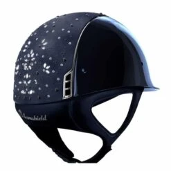 Helmet Samshield Glossy Pearl Drop Chrome Silver -Equestrian Equipment Store Rijhelm Samshield Glossy met Pearl Drop 14635 Blue 2