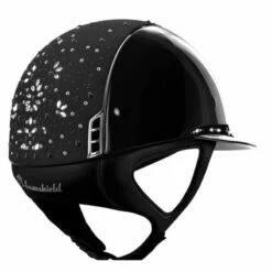 Helmet Samshield Miss Shield Glossy Pearl Drop Chrome Silver -Equestrian Equipment Store Rijhelm Samshield Miss Shield Glossy met Pearl Drop Top 14639 Black 2