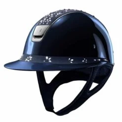 Helmet Samshield Miss Shield Glossy Pearl Drop Chrome Silver -Equestrian Equipment Store Rijhelm Samshield Miss Shield Glossy met Pearl Drop Top 14639 Blue 1