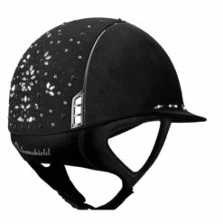 Helmet Samshield Miss Shield Alcantara Pearl Drop Chrome Silver 11 Helmet Samshield Miss Shield Alcantara Pearl Drop Chrome Silver -Equestrian Equipment Store Rijhelm Samshield Miss Shield Premium Alcantara met Pearl Drop 14637 Black 2
