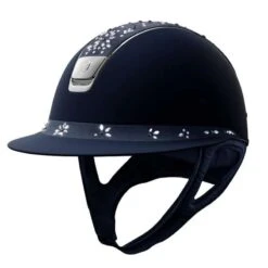 Helmet Samshield Miss Shield Shadowmatt Pearl Drop Chrome Silver 8 Helmet Samshield Miss Shield Shadowmatt Pearl Drop Chrome Silver -Equestrian Equipment Store Rijhelm Samshield Miss Shield Shadowmatt met Pearl Drop Top 14641 Blue 1 1