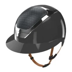 Helmet Kask Starlady Pure Shine Chrome Brown Strap -Equestrian Equipment Store Rijhelm Kask StarLadyPureShineChrome BrownStrap 14414 Antraciet 1