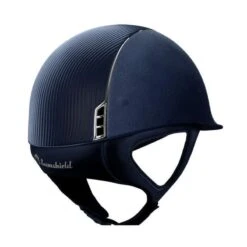 Helmet Samshield Alcantara Leather Chrome Silver -Equestrian Equipment Store S002 Samshield AlcantaraLeather BlueBack