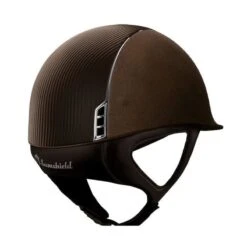 Helmet Samshield Alcantara Leather Chrome Silver -Equestrian Equipment Store S002 Samshield AlcantaraLeather BrownBack
