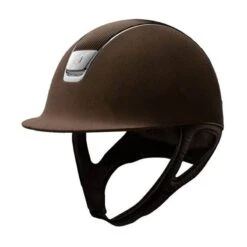 Helmet Samshield Alcantara Leather Chrome Silver -Equestrian Equipment Store S002 Samshield AlcantaraLeather BrownFront