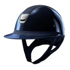 Helmet Samshield Miss Shield Glossy Alcantara Chrome Silver -Equestrian Equipment Store S007 Samshield MissShieldGlossyAlcantara BlueFront