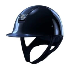 Helmet Samshield Glossy Crystal Fabric Matte Trim -Equestrian Equipment Store S009 Samshield Standard Glossy Glossy Crystal Fabric Blue Blue Front
