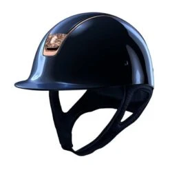 Helmet Samshield Glossy Crystal Fabric Rose Gold -Equestrian Equipment Store S010 Samshield Standard Glossy Glossy Crystal Fabric Rosegold Blue Front