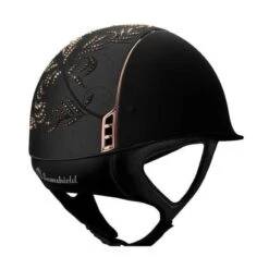 Helmet Samshield Shadowmatt Flower SW Rose Gold -Equestrian Equipment Store S018 Samshield Standard Shadowmatt Flower Swarovski Rosegold Black Back