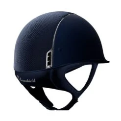 Helmet Samshield Shadowmatt Lizard Chrome Silver 13 Helmet Samshield Shadowmatt Lizard Chrome Silver -Equestrian Equipment Store S020 Samshield Standard Shadowmatt Lizard Chrome Silver Blue Back