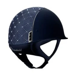 Helmet Samshield Shadowmatt Lozenge Chrome Silver 13 Helmet Samshield Shadowmatt Lozenge Chrome Silver -Equestrian Equipment Store S021 Samshield Standard Shadowmatt Lozenge Chrome Silver Blue Back