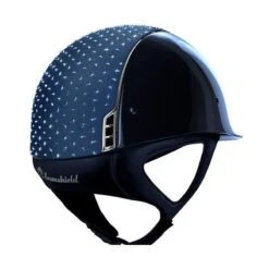 Helmet Samshield Glossy Crystal Comet Chrome Silver -Equestrian Equipment Store S029 Samshield Standard Glossy Crystal Comet Chrome Silver Blue Back