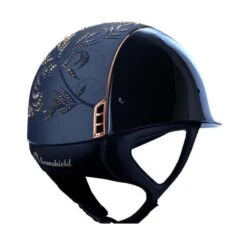 Helmet Samshield Glossy Flower Swarovski Rosegold 11 Helmet Samshield Glossy Flower Swarovski Rosegold -Equestrian Equipment Store S035 Samshield Standard Glossy Flower Swarovski Rosegold Blue Back