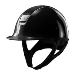 Helmet Samshield Glossy Shimmer Chrome Silver -Equestrian Equipment Store S037 Samshield Standard Glossy Shimmer Chrome Silver Black Front