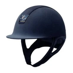 Helmet Samshield Alcantara Crystal Fabric Matte Trim 10 Helmet Samshield Alcantara Crystal Fabric Matte Trim -Equestrian Equipment Store S039 Samshield Alcantara Alcantara Crystal fabric Blue Crome Blue Front