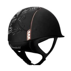 Helmet Samshield Alcantara Flower Swarovski Crystal Fabric Rosegold 9 Helmet Samshield Alcantara Flower Swarovski Crystal Fabric Rosegold -Equestrian Equipment Store S048 Samshield Alcantara Flower Swarovski Crystal fabric Rosegold Black Back