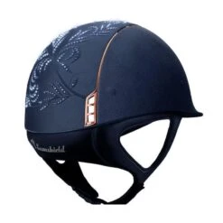 Helmet Samshield Alcantara Flower Swarovski Crystal Fabric Rosegold 11 Helmet Samshield Alcantara Flower Swarovski Crystal Fabric Rosegold -Equestrian Equipment Store S048 Samshield Alcantara Flower swarovski Crystal fabric rosegold Blue Back