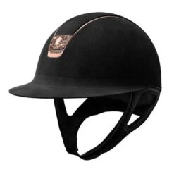 Helmet Samshield Miss Shield Alcantara Crystal Fabric Rose Gold -Equestrian Equipment Store S054 Samshield Miss Shield Alcantara Alcantara Crystal fabric rosegold Black Front