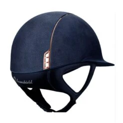 Helmet Samshield Miss Shield Alcantara Crystal Fabric Rose Gold -Equestrian Equipment Store S054 Samshield Miss Shield Alcantara Alcantara Crystal fabric rosegold Blue Back