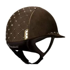Helmet Samshield Miss Shield Alcantara Lozenge Chrome 15 Helmet Samshield Miss Shield Alcantara Lozenge Chrome -Equestrian Equipment Store S064 Samshield Miss Shield Alcantara Lozenge Chrome Gold Brown Backkopie