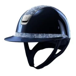 Helmet Samshield Miss Shield Glossy Crystal Fabric Chrome Silver -Equestrian Equipment Store S067 Samshield Miss Shield Glossy Crystal Fabric Chrome Silver Blue Frontkopie