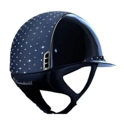 Helmet Samshield Miss Shield Glossy Fancy Swarovski Chrome Silver -Equestrian Equipment Store S069 Samshield Miss Shield Glossy Fancy Swarovski Chrome silver Blue Backkopie