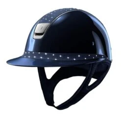 Helmet Samshield Miss Shield Glossy Fancy Swarovski Chrome Silver -Equestrian Equipment Store S069 Samshield Miss Shield Glossy Fancy Swarovski Chrome silver Blue Frontkopie