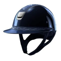 Helmet Samshield Miss Shield Glossy Flower Swarovski Chrome Silver -Equestrian Equipment Store S070 Samshield Miss Shield Glossy Flower Swarovski Chrome Silver Blue Frontkopie
