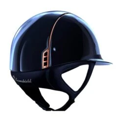 Helmet Samshield Miss Shield Glossy Crystal Fabric Rose Gold -Equestrian Equipment Store S078 Samshield Miss Shield Glossy Glossy Crystal Fabric Rose Blue Back