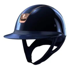 Helmet Samshield Miss Shield Glossy Crystal Fabric Rose Gold -Equestrian Equipment Store S078 Samshield Miss Shield Glossy Glossy Crystal Fabric Rose Blue Front
