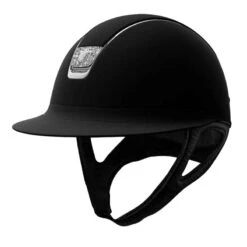 Helmet Samshield Miss Shield Shadowmatt Crystal Fabric Chrome Silver -Equestrian Equipment Store S088 Samshield Miss Shield Shadowmatt Shadowmatt Crystal Fabric Silver Black Front