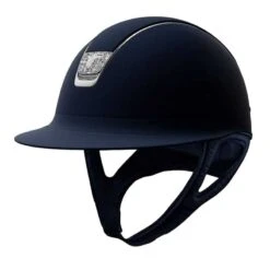 Helmet Samshield Miss Shield Shadowmatt Crystal Fabric Chrome Silver -Equestrian Equipment Store S088 Samshield Miss Shield Shadowmatt Shadowmatt Crystal Fabric Silver Blue Front