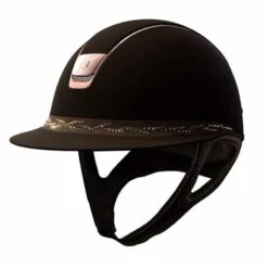 Helmet Samshield Miss Shield Shadowmatt Flower Swarovski Rosegold -Equestrian Equipment Store S096 Samshield MissShield Shadowmatt FlowerSwarovski Brown Marron Rosegold Front