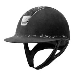 Helmet Samshield Miss Shield Alcantara Crystal Leaf Chrome Silver -Equestrian Equipment Store S099 Miss Shield Alcantara Crystal Leaf Chrome Black 1