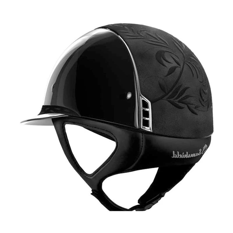 Helmet Samshield Miss Shield Glossy Flower Embroidery Chrome Silver 4 Helmet Samshield Miss Shield Glossy Flower Embroidery Chrome Silver - Image 2