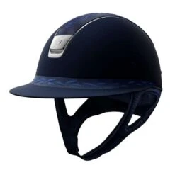 Helmet Samshield Miss Shield Shadowmatt Flower Embroidery Chrome Silver -Equestrian Equipment Store S108 Miss Shield Shadowmatt Flower Embroidery Chrome Blue 1