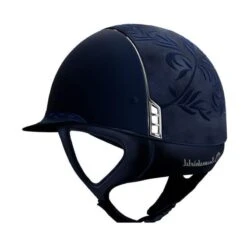 Helmet Samshield Miss Shield Shadowmatt Flower Embroidery Chrome Silver -Equestrian Equipment Store S108 Miss Shield Shadowmatt Flower Embroidery Chrome Blue 2