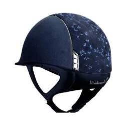 Helmet Samshield Alcantara Crystal Leaf Chrome Silver -Equestrian Equipment Store S111 Standard Alcantara Crystal Leaf Chrome Blue 2