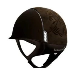 Helmet Samshield Shadowmatt Flower Embroidery Chrome Silver -Equestrian Equipment Store S120 Standard Shadowmatt Flower Embroidery Chrome Brown 2