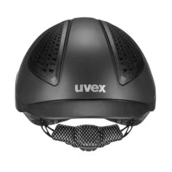 Helmet Uvex Exxential II 20 Helmet Uvex Exxential II -Equestrian Equipment Store Uvex Exxential2 Black Front