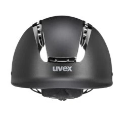 Helmet Uvex Suxxeed Chrome -Equestrian Equipment Store Uvex Suxxeed Chrome Black Mat Silver Front