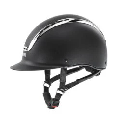 Helmet Uvex Suxxeed Chrome -Equestrian Equipment Store Uvex Suxxeed Chrome Black Mat Silver Side 1